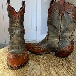 Brown and Gray Western Boots